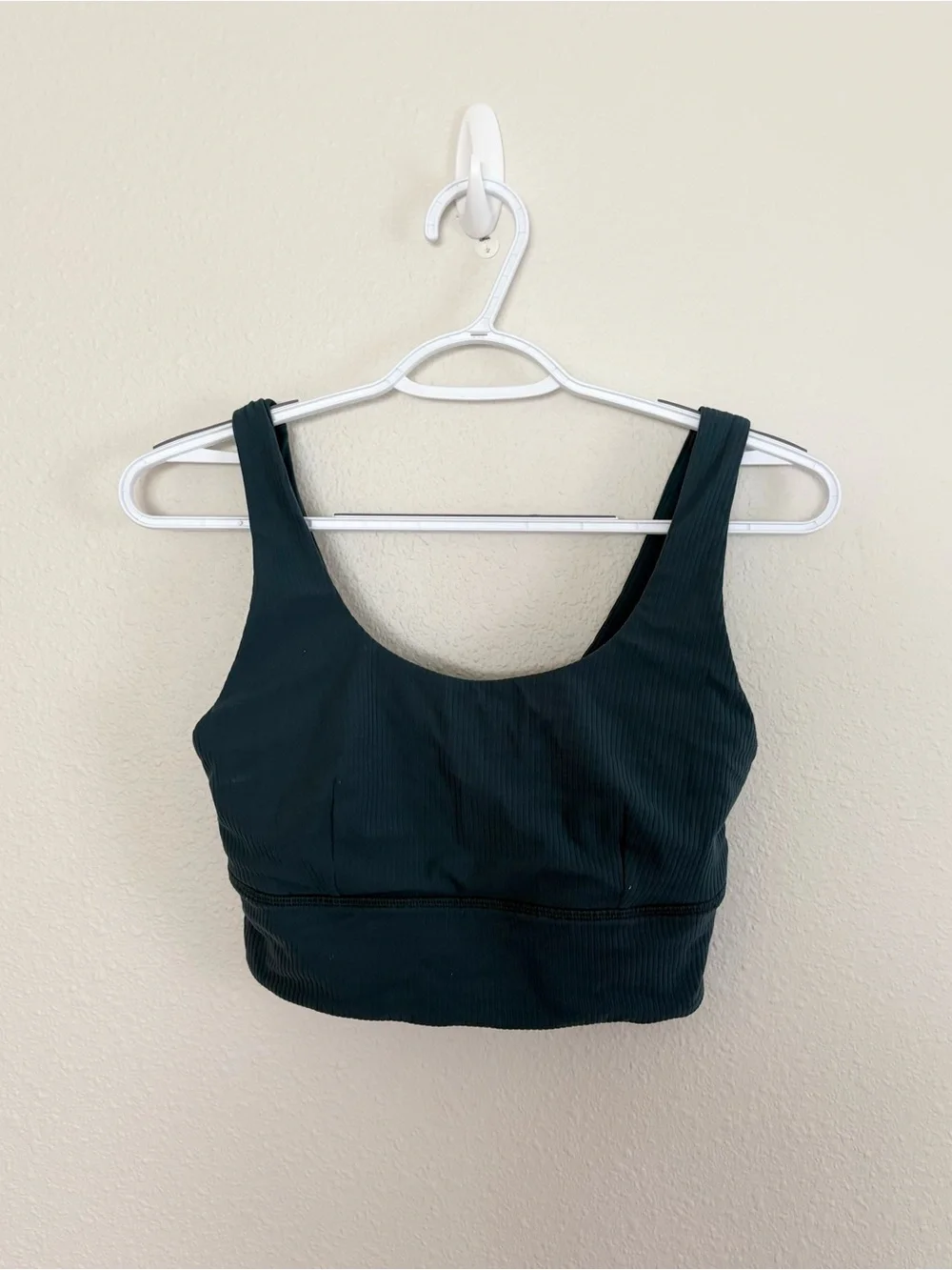 Lululemon Align Ribbed Bra A/B Cup Size 6 Green Jasper Ribbed Yoga Gym